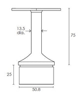 MOD 50 - ROUND 316 STAINLESS STEEL RAIL SUPPORT FIXED FLAT 135 Degrees SADDLE
